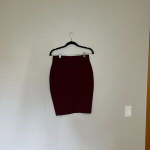 Shinestar  Maroon stretch Body contour pencil skirt    Size L